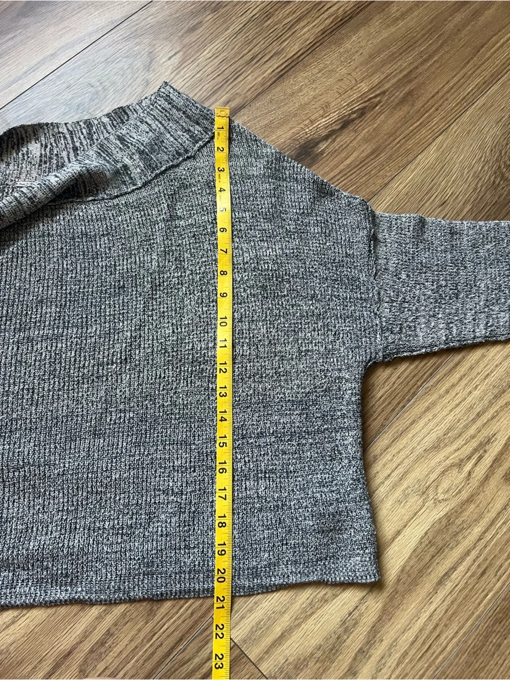 Free People Alana Grey Marled Off The Shoulder Knit Sweater Slouchy Boxy